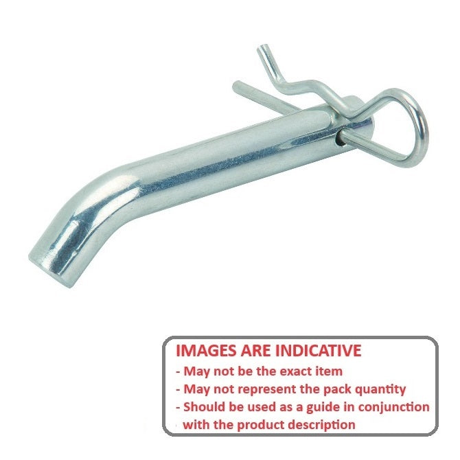 Clevis Pin   12.7 x 76.2 mm  - Bent Handle Locking Alloy Steel Heat Treated - MBA  (Pack of 1)
