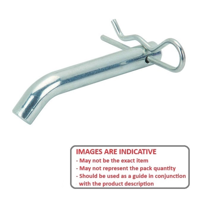 Clevis Pin   15.88 x 76.2 mm  - Bent Handle Locking Alloy Steel Heat Treated - MBA  (Pack of 12)