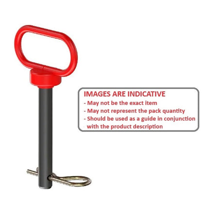 Clevis Pin   12.7 x 92.08 mm  - Straight Powder Coated Handle Locking High Tensile Steel - MBA  (Pack of 1)