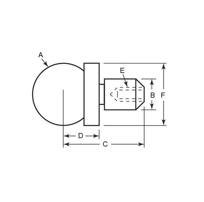 Inspection Ball    9.525 x 7.938 x 18.796 mm Steel - MBA  (Pack of 1)