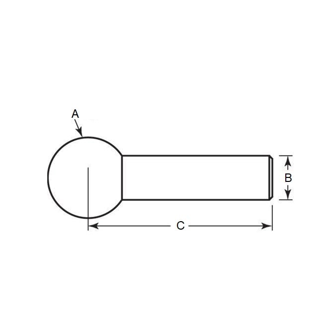 Tooling Ball   22.225 x 11.113 x 36.576 mm Steel - MBA  (Pack of 1)