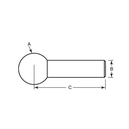 Tooling Ball   12.7 x 6.35 x 23.876 mm Steel - MBA  (Pack of 1)