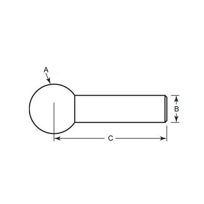 Tooling Ball   25.4 x 12.7 x 41.275 mm Steel - MBA  (Pack of 1)