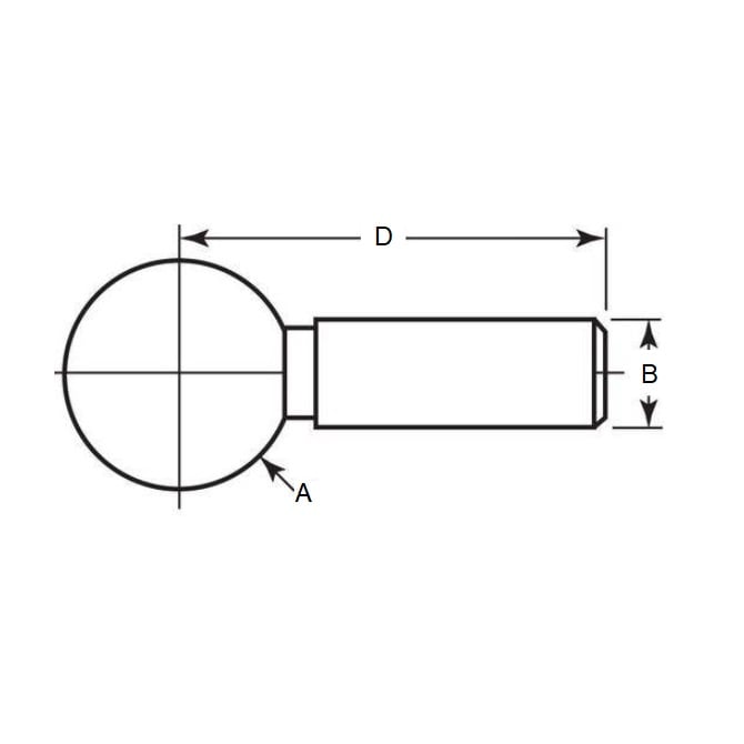 6.35 x 3.175 x 14.3 Tooling Ball BLTO-00635-S440-1P