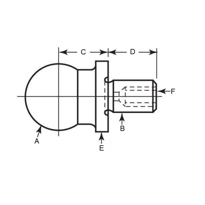 Tooling Ball   12 x 6 x 22 mm Steel - MBA  (Pack of 1)