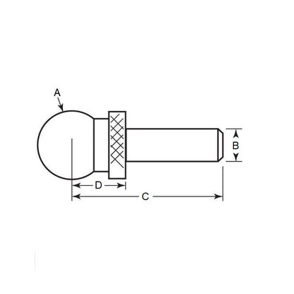 Tooling Ball   19.05 x 9.525 x 31.75 mm Steel - MBA  (Pack of 1)