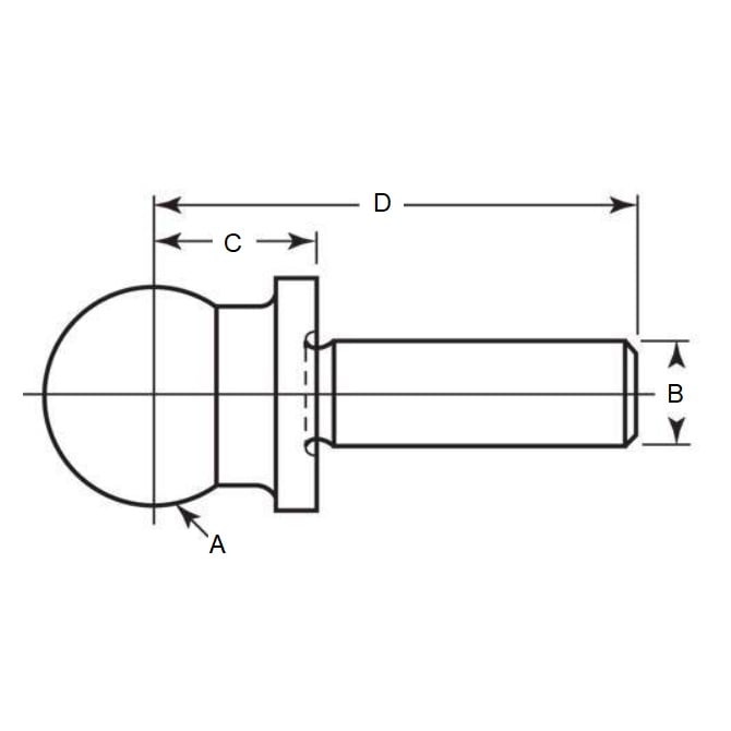 Tooling Ball    9.525 x 4.763 x 19.05 mm Stainless - MBA  (Pack of 100)