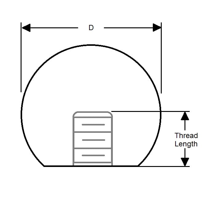 Ball Knob    M10 x 40 mm  - Threaded Stainless - Female - MBA  (Pack of 1)