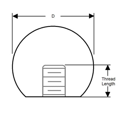 Ball Knob    M8 x 32 mm  - Threaded Stainless - Female - MBA  (Pack of 1)