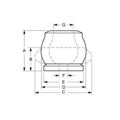 Elastomer Bumper   58.7 x 65.1 mm  - High Absorption Compact Short Stroke Elastomer - MBA  (Pack of 1)