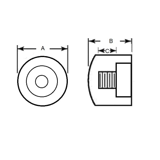 Cylindrical Bumper   19.05 x 19.05 x 6.35 mm  - Counterbored Polyurethane 80A - MBA  (Pack of 1)