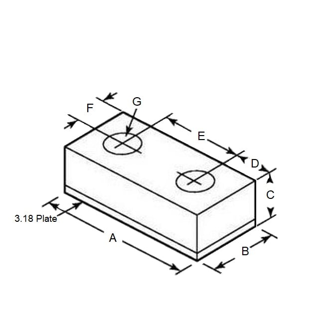 Bumper   44.45 x 25.4 x 44.45 mm  - Rectangular Steel Plated - MBA  (Pack of 1)