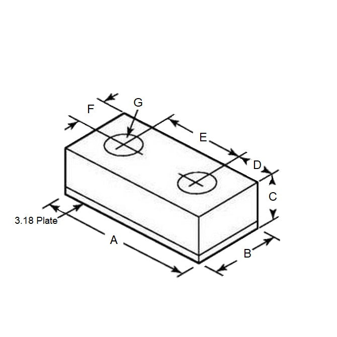 Bumper  101.6 x 25.4 x 19.05 mm  - Rectangular Steel Plated - MBA  (Pack of 1)