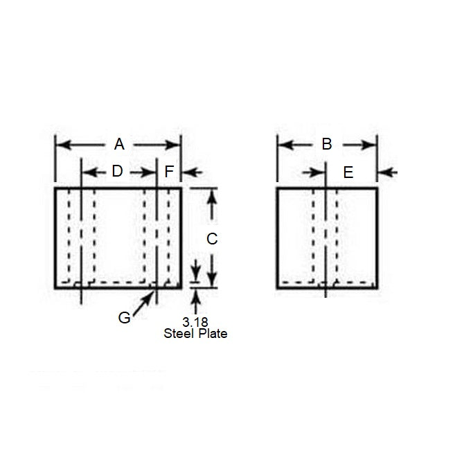 Bumper   19.05 x 19.05 x 15.875 mm  - Square Neoprene Rubber - MBA  (Pack of 1)