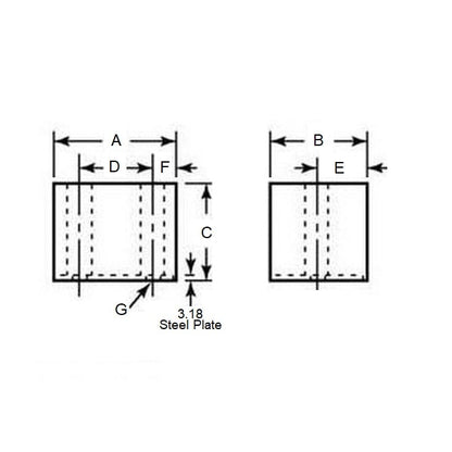 Bumper   63.5 x 15.875 x 15.875 mm  - Rectangular Polyurethane - MBA  (Pack of 1)