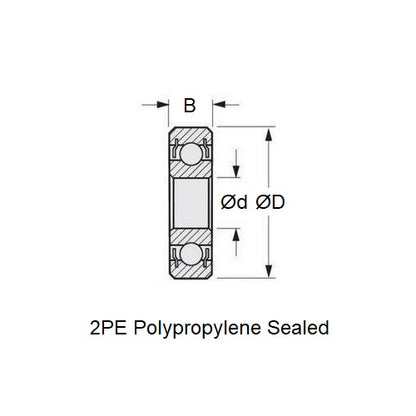 Ball Bearing    9 x 24 x 7 mm  -  Stainless 316 Grade - Semi-Ground - Sealed without Lubricant - Polyethylene Retainer - MBA  (Pack of 1)