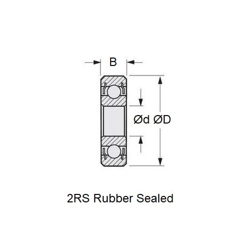 OS 32 F ABC RC W-Muffler Rear Bearing 12-24-6mm Alternative Double Rubber Sealed Standard (Pack of 1)