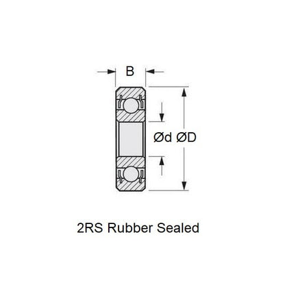 OS 32 F ABC RC W-Muffler Rear Bearing 12-24-6mm Alternative Double Rubber Sealed Standard (Pack of 1)