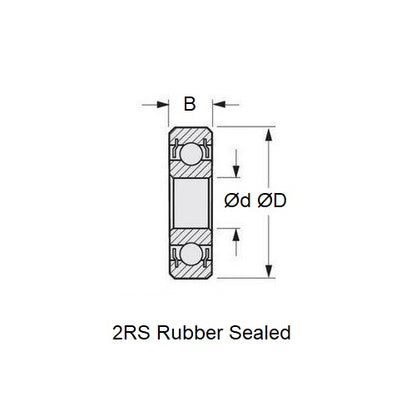 Ofna Nitro OB4 Bearing 10-15-4mm Alternative Double Rubber Seals Standard (Pack of 2)