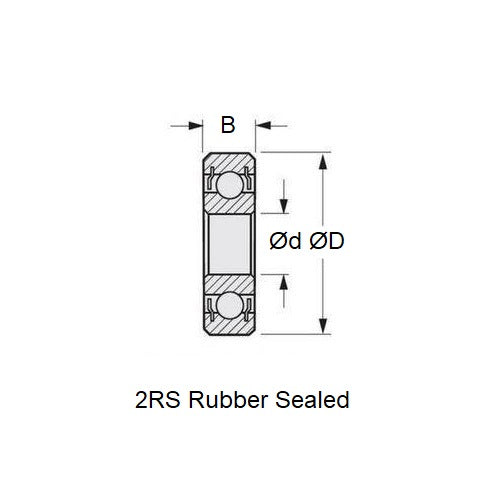 LRP Nitro Z.12R Team Spec 2 - 12 Bearing 7-19-6mm Alternative Double Rubber Sealed - Ceramic Balls High Speed (Pack of 1)