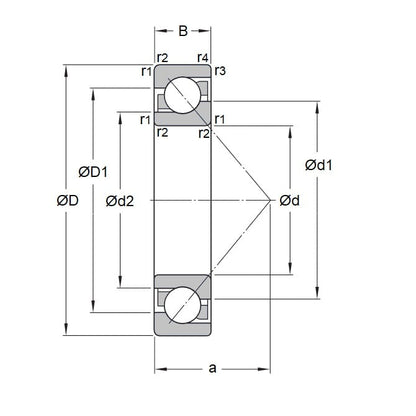 Ball Bearing   65 x 140 x 33 mm  - Angular Contact Chrome Steel - Open - MBA  (Pack of 1)