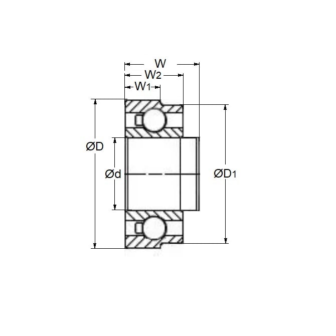 Dental Application Bearing    3.175 x 6.35 - 5.979 x 3.2 mm  - Ball Stainless 440C Grade with Polyamide Cage - Abec 7 - Dental Applications - Stepped OD - High Speed Polyamide Retainer - MBA  (Pack of 1)