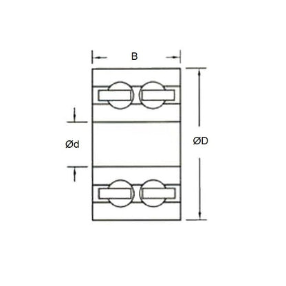 Plastic Bearing   31.75 x 50.8 x 19.05 mm  - Double Row Ball Acetal with 316 Stainless Balls - Plastic - Ribbon Retainer - MBA  (Pack of 1)