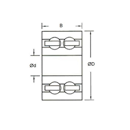 Plastic Bearing   30 x 62 x 33 mm  - Double Row Ball Acetal with 316 Stainless Balls - Plastic - Ribbon Retainer - MBA  (Pack of 1)