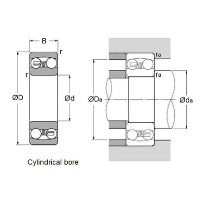 Ceramic Bearing   15 x 35 x 11 mm  - Self Aligning Ball Ceramic Zirconia ZrO2 Balls and Races - Open without Lubricant - Nylon Retainer - MBA  (Pack of 1)