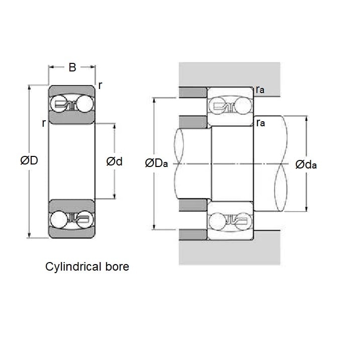 Ball Bearing  100 x 215 x 73 mm  - Self Aligning Chrome Steel - Open - MBA  (Pack of 1)