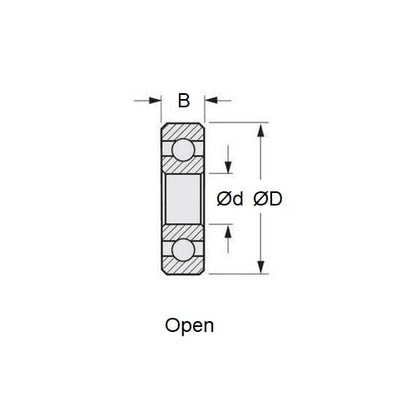 Ceramic Bearing   50 x 72 x 12 mm  - Ball Ceramic Si3N4 - CN - Standard - Grey - Open without Lubricant - PTFE Retainer - MBA  (Pack of 20)