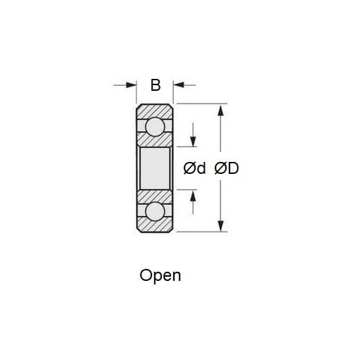 Nelson 65 All Models Bearing 9.53-22.23-5.56mm Alternative Open Standard (Pack of 2)