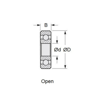 Mac 21 Bearing 9-17-4mm Alternative Stainless Steel, Open Standard (Pack of 1)