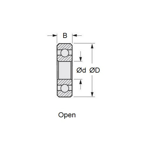 OPS 45 All Models Bearing 9.53-22.23-5.56mm Alternative Open Standard (Pack of 2)