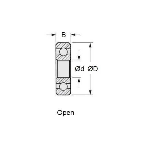 K.B 7.5 All Models Bearing 9.53-22.23-5.56mm Alternative Open Standard (Pack of 2)