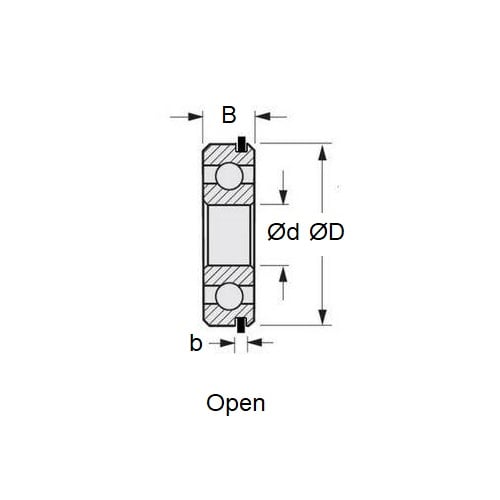 Ball Bearing   65 x 100 x 18 mm  - Snap Ring Chrome Steel - Abec 1 - C3 - Open - Standard Retainer - MBA  (Pack of 1)