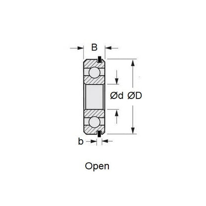 Ball Bearing   65 x 100 x 18 mm  - Snap Ring Chrome Steel - Abec 1 - C3 - Open - Standard Retainer - MBA  (Pack of 1)