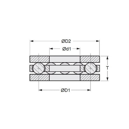 Thrust Bearing   12 x 24 x 6.35 mm  - 3 Piece Flat Washer Type Chrome Steel - MBA  (Pack of 1)