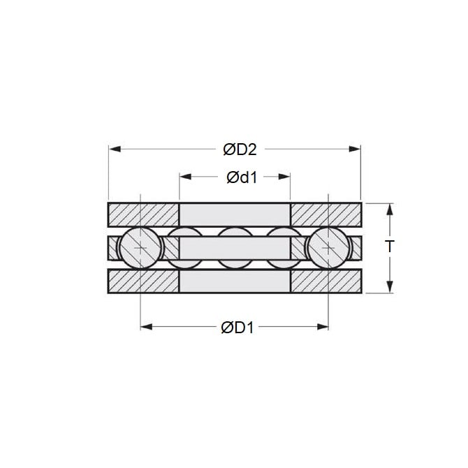 Thrust Bearing   12 x 24 x 6.35 mm  - 3 Piece Flat Washer Type Stainless 440C Grade and Nylon - MBA  (Pack of 1)