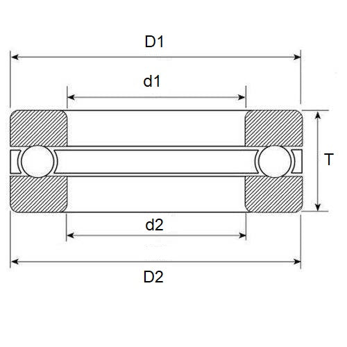 Hobao Hyper GPX4 Thrust Bearing 5-10-4mm Best Option 2 Grooved Washers and Caged Balls Steel (Pack of 1)