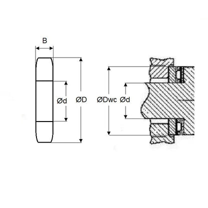 Thrust Bearing   12.7 x 23.8 x 0.81 mm  - Roller Washers Only Carbon Steel - MBA  (Pack of 2)