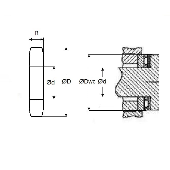 Thrust Bearing   17 x 30 x 1.05 mm  - Roller Washers Only Carbon Steel - MBA  (Pack of 5)