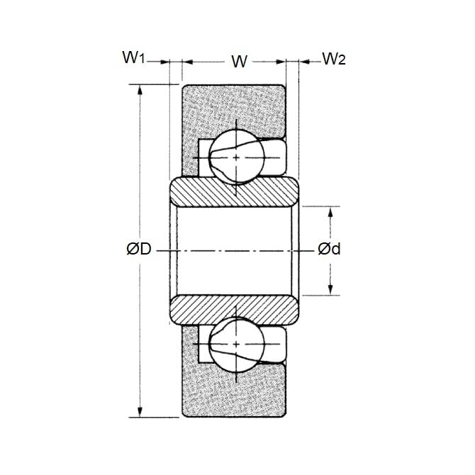 TOK-DR-22-H6W1 Bearings (Pack of 2)