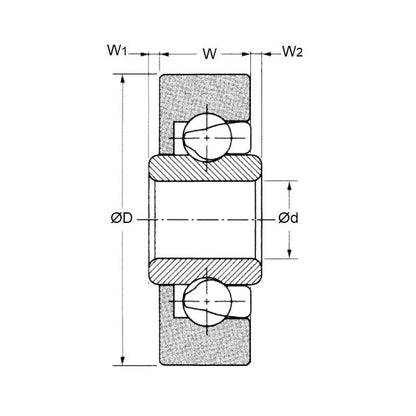 TOK-DR-22-H6W1 Bearings (Pack of 2)