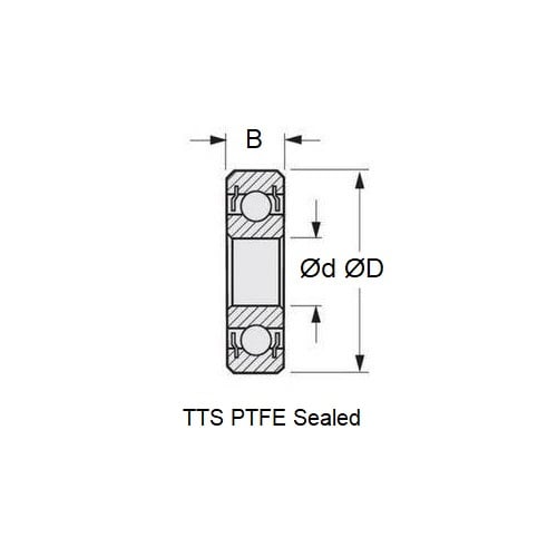 Ceramic Bearing    7 x 22 x 7 mm  - Ball Ceramic Si3N4 - MC34 - Standard - Grey - Sealed without Lubricant - PTFE Retainer - MBA  (Pack of 1)