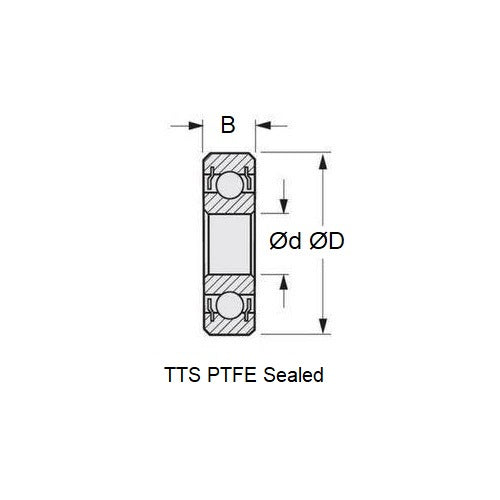 Ceramic Bearing    3 x 10 x 4 mm  - Ball Ceramic Si3N4 - MC34 - Standard - Grey - Sealed without Lubricant - PTFE Retainer - MBA  (Pack of 1)