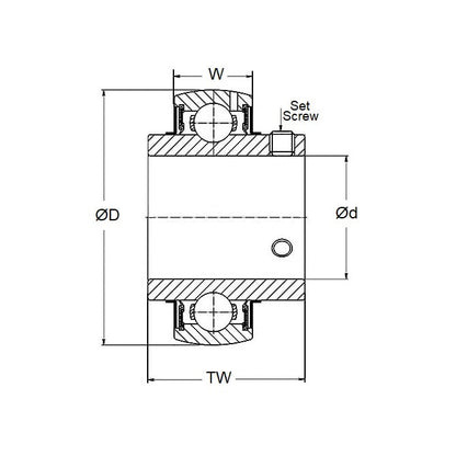 Plastic Bearing   30.162 x 62 x 38.1 mm  - Insert for Plastic Housings Acetal with Glass Balls - Spherical OD - MBA  (Pack of 5)