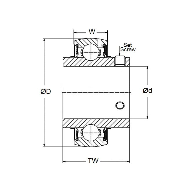 316 Stainless Steel Bearing   28.575 x 62 x 38.1 mm  - Insert for Plastic Housings Stainless 316 Grade - Spherical OD - MBA  (Pack of 1)