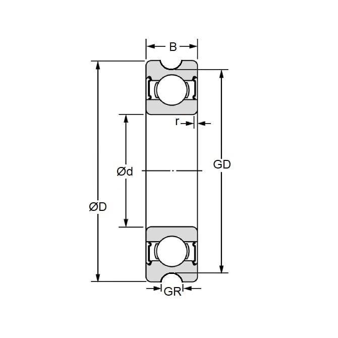 U Groove Profile Bearing    4 x 13 x 7 mm  - U Groove Profile Chrome Steel - 3D Printer Parts - ECO  (Pack of 1)