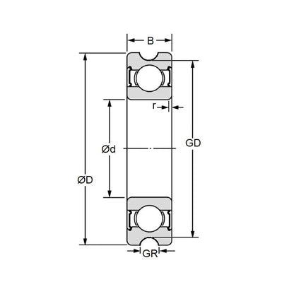 U Groove Profile Bearing    4 x 13 x 7 mm  - U Groove Profile Chrome Steel - 3D Printer Parts - ECO  (Pack of 1)